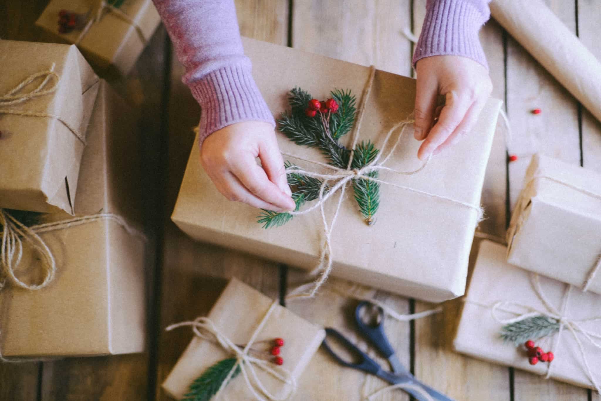 embrulhar prendas de natal