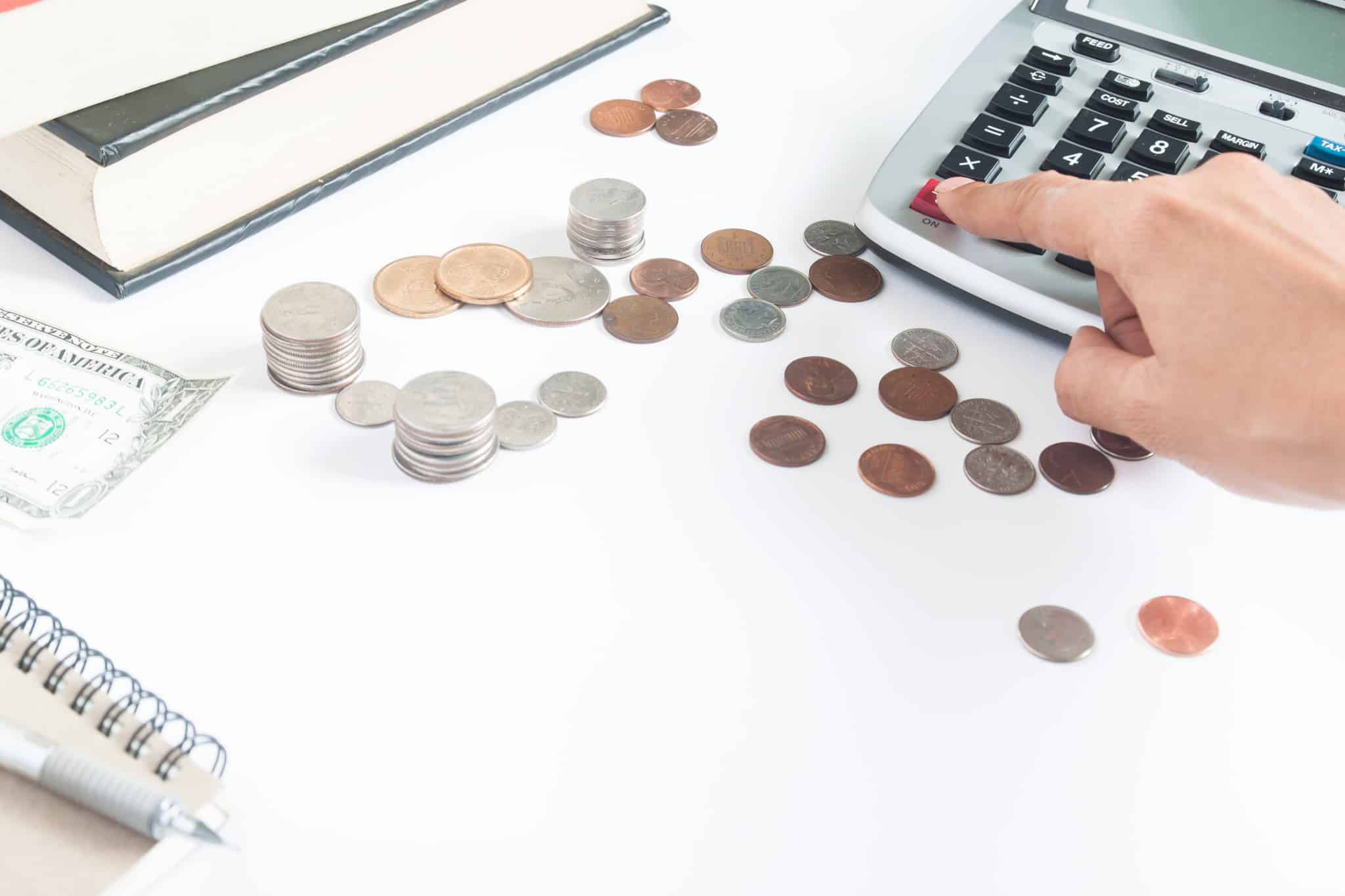 moedas espalhadas calculadora