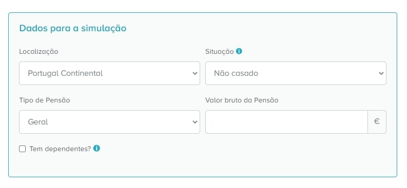 Simulador de pensão líquida 2021