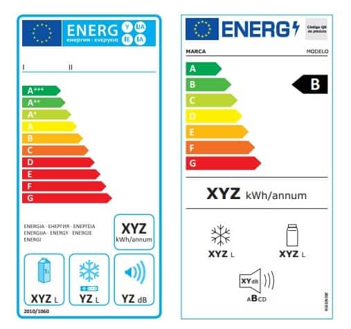 etiqueta energetica nova e a antiga