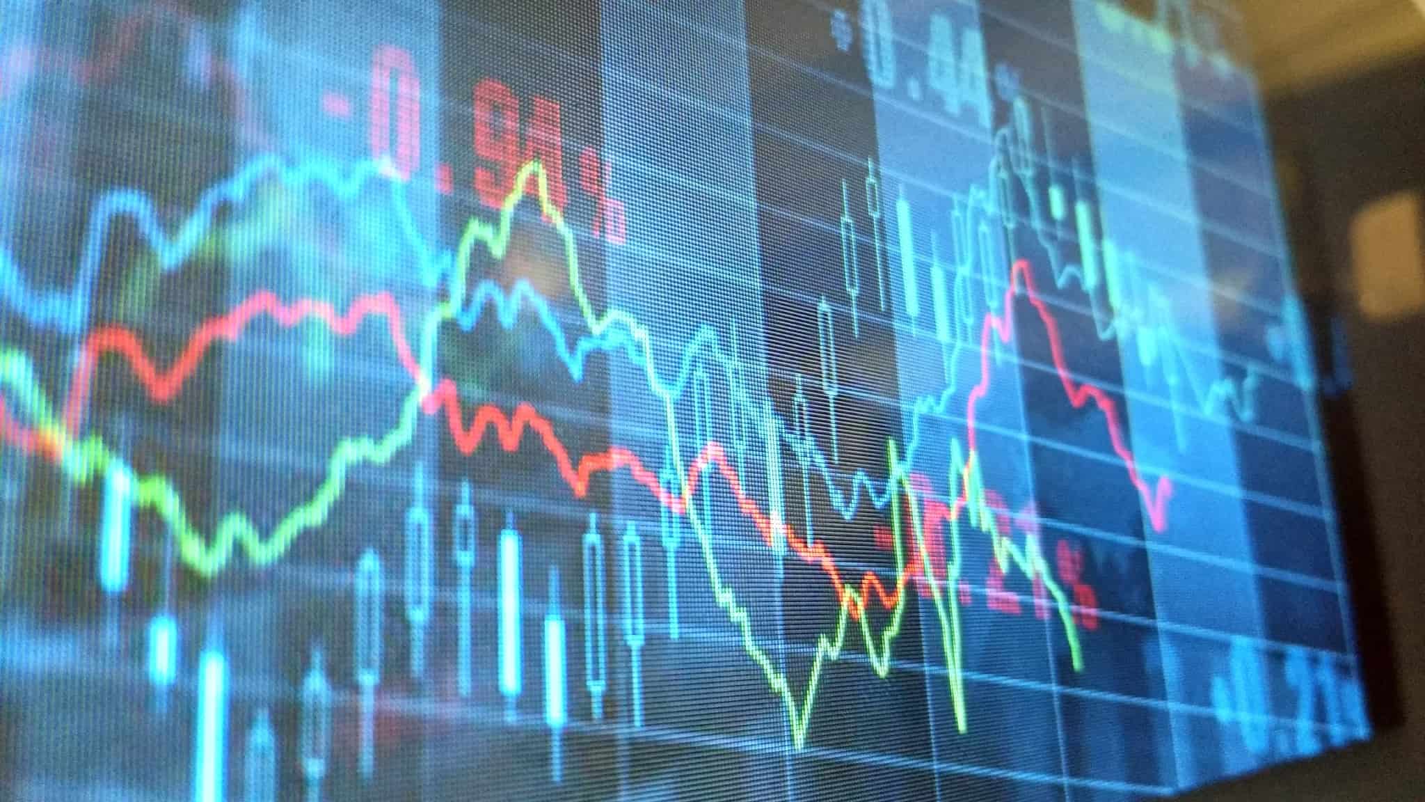 captura de ecran que mostra o gráfico com evolução das ações , em bolsa