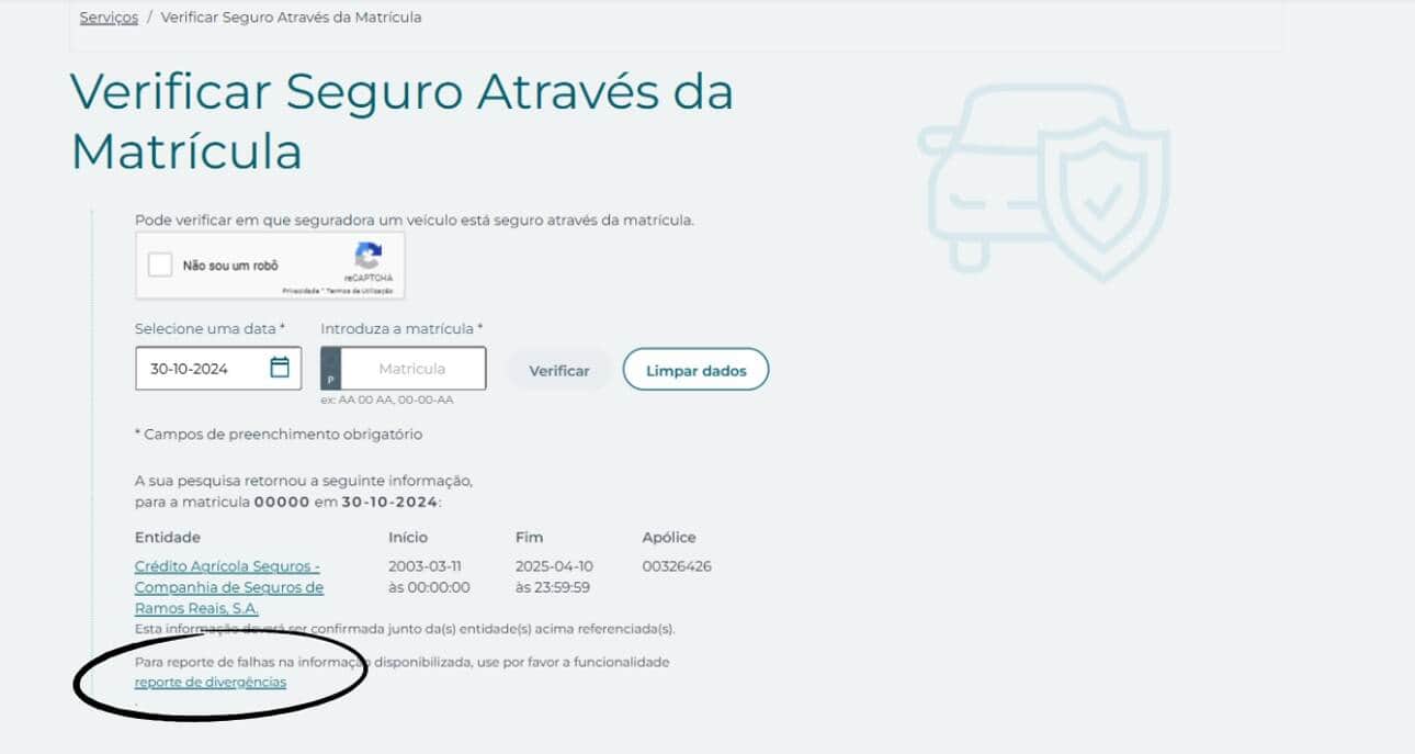 Reporte de divergências